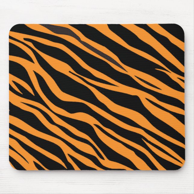 Orange Zebra Striped Mouse Pad (Front)