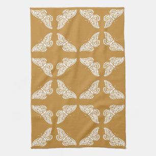Orange Zest Arts and Crafts Butterflies Tea Towel