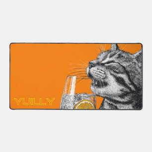 Orange Zest Cat Moment Desk Mat