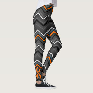 Orange Zig Zag with Ribbon...RSD/CRPS Leggings