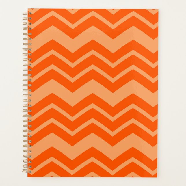 Orange Zigzag Chevron Pattern Design  Planner (Front)
