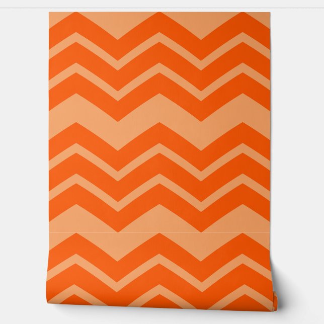 Orange Zigzag Chevron Pattern Design  Wallpaper (Unrolling)