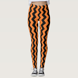 Orange Zigzag Design You Choose Background Colour Leggings