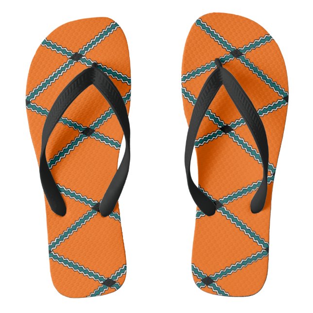 Orange Zigzag Pattern | Flipflops (Footbed)