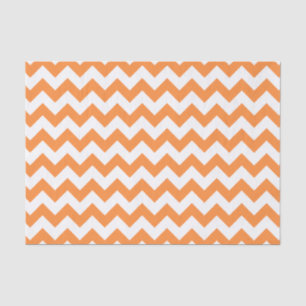 Orange Zigzag Stripes Chevron Pattern Tissue Paper