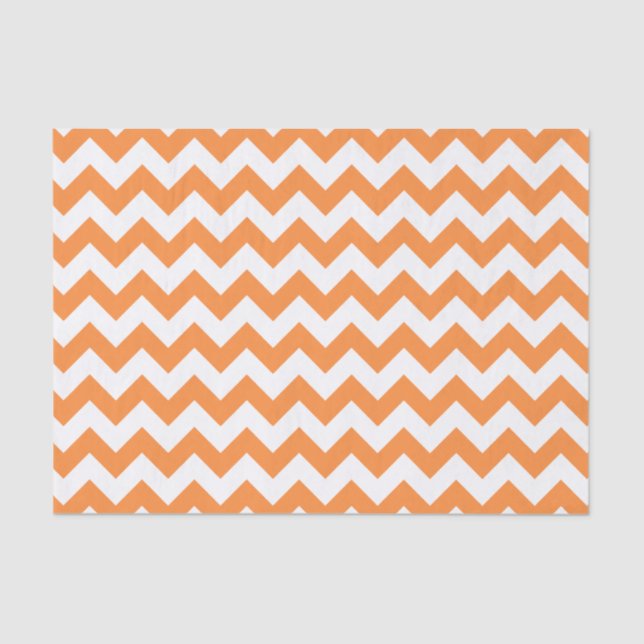 Orange Zigzag Stripes Chevron Pattern Tissue Paper (Front)