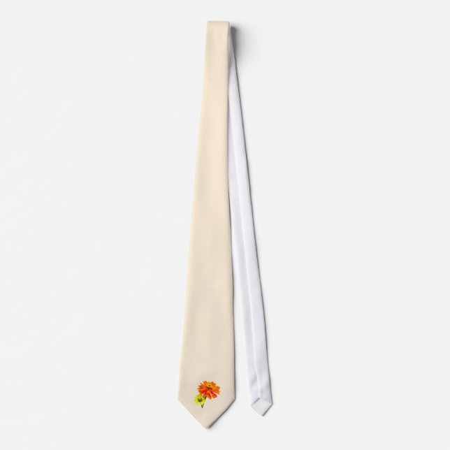 Orange Zinnia and Yellow Zinnia Tie (Front)