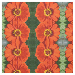 Orange zinnia fabric