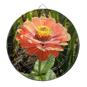 Orange Zinnia Flower Dart Board