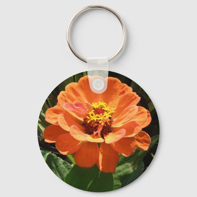 Orange Zinnia Keychain (Front)