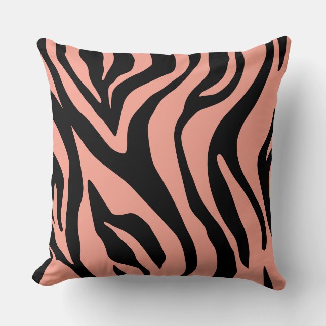 Orangeade/Tan Beige Tiger Reversible Pillow (Front)
