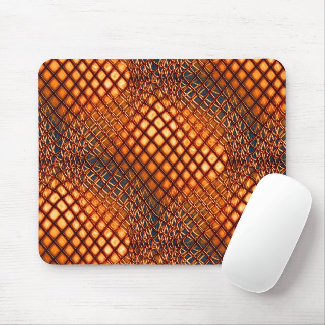 OrangeBrown design that looks like jute net tangle Mouse Pad (With Mouse)