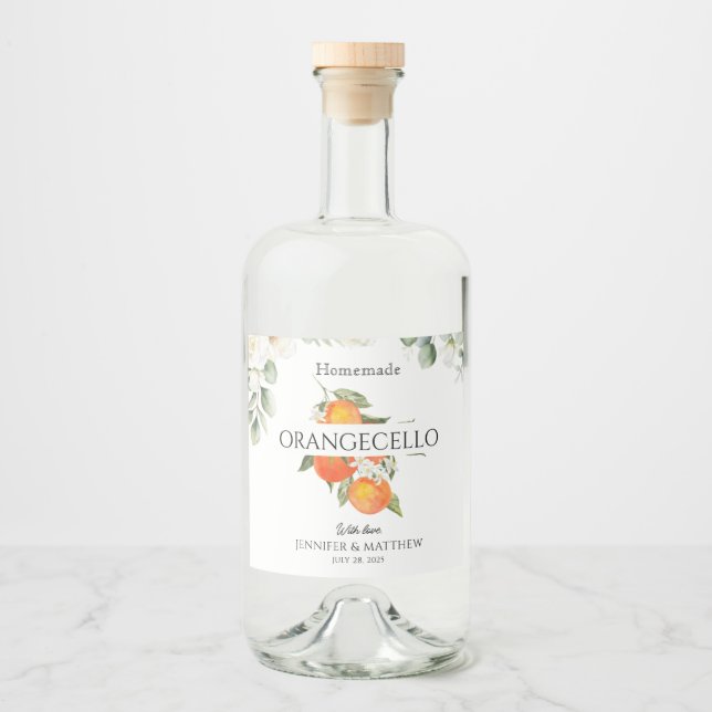 Orangecello Label Citrus Orange Wedding Favour  (Front)