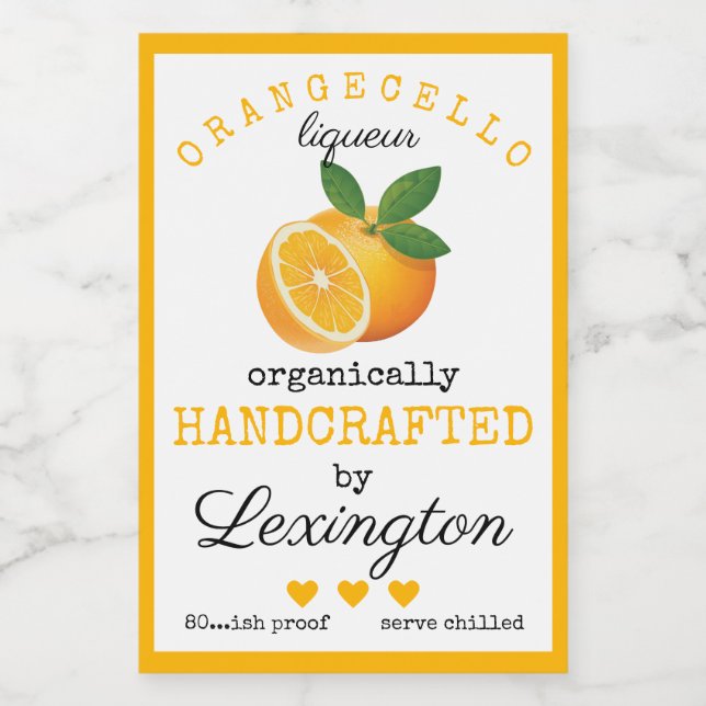 Orangecello Label For Small Bottles | (Single Label)