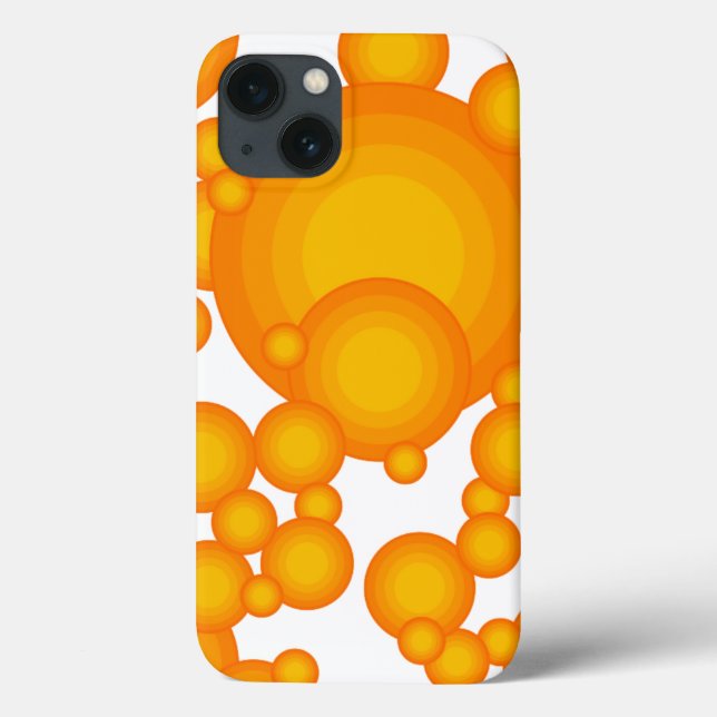 Oranger 70s styling circles like bubbles Case-Mate iPhone case (Back)