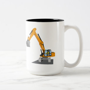 oranger Kettenbagger Two-Tone Coffee Mug