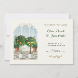 Orangery Conservatory Citrus Trees Wedding Invite