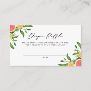 Oranges and Grapefruits Diaper Raffle Game Enclosure Card