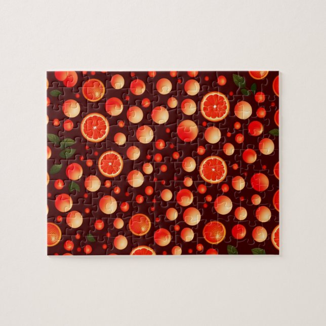 Oranges and Grapefruits Pattern Jigsaw Puzzle (Horizontal)