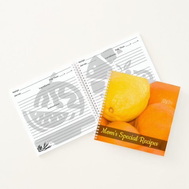Oranges and Lemon Close-Up Photograph Notebook (Inside)