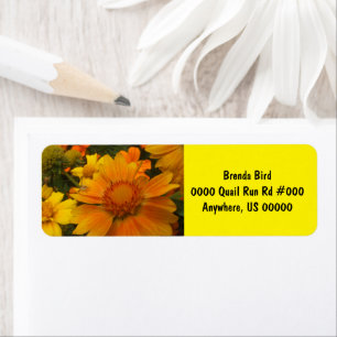 Oranges And Lemons Blanketflower With Crab Spider Return Address Label