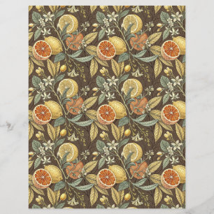 Oranges and lemons bontanic scrapbook paper yellow