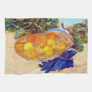 Oranges and Lemons with Blue Gloves, Van Gogh Tea Towel