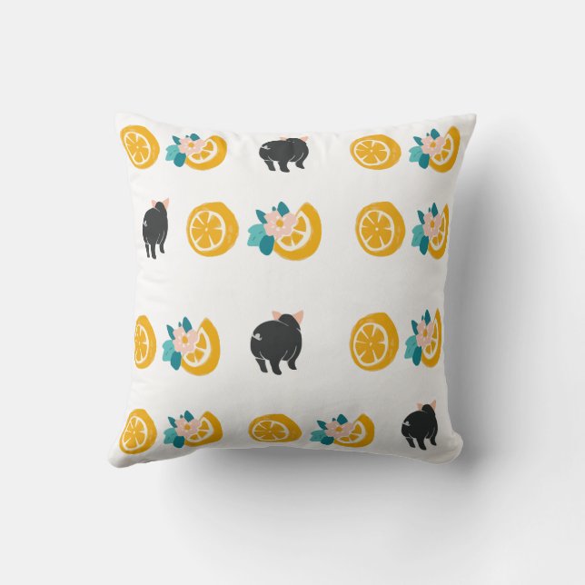 Oranges and Little Pigs Cushion (Back)