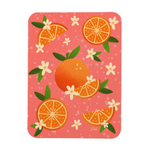 Oranges and orange blossom joy magnet