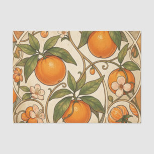 Oranges Art Nouveau Pattern Tissue Paper
