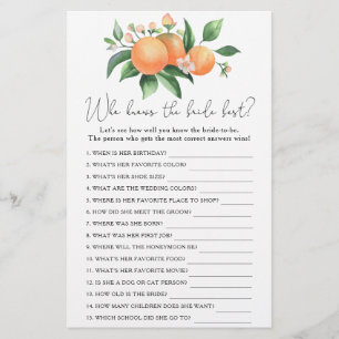 Oranges branch - Who knows the bride best game