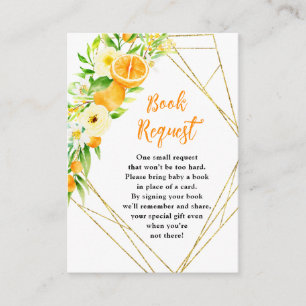 Oranges Citrus Baby Shower Book Request Enclosure Card