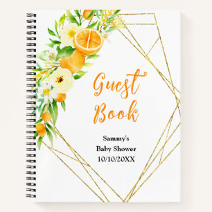 Oranges Citrus Baby Shower Guest Book