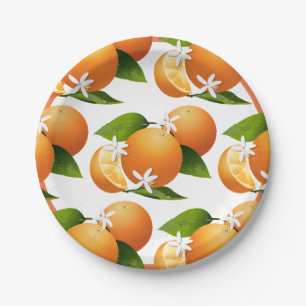 Oranges Citrus Fruit Cocktail Party Paper Plate