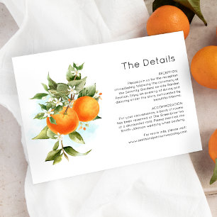 Oranges Citrus Garden Wedding Details Card