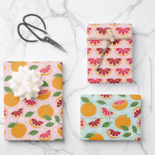 Oranges Citrus patterns Wrapping Paper Sheet