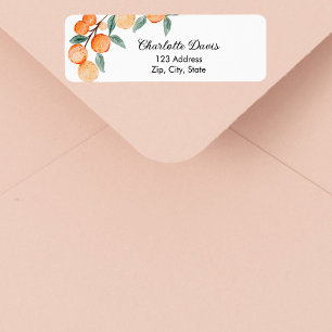 Oranges citrus script return address  label