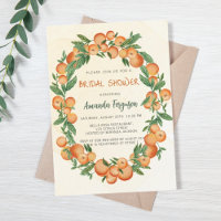 Oranges citrus watercolored bridal shower