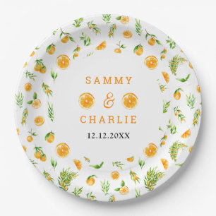 Oranges Citrus Wedding Paper Plate