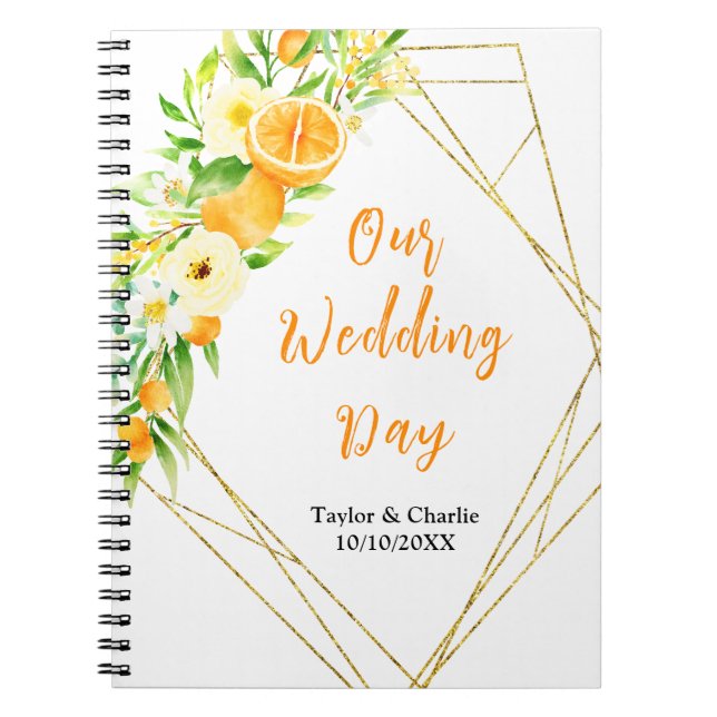 Oranges Citrus Wedding Planner Notebook (Front)