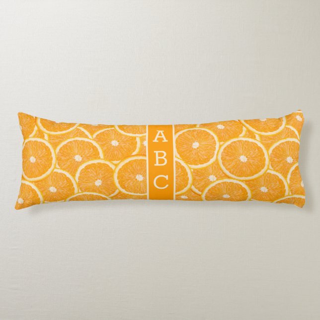 Oranges custom monogram body cushion (Front)