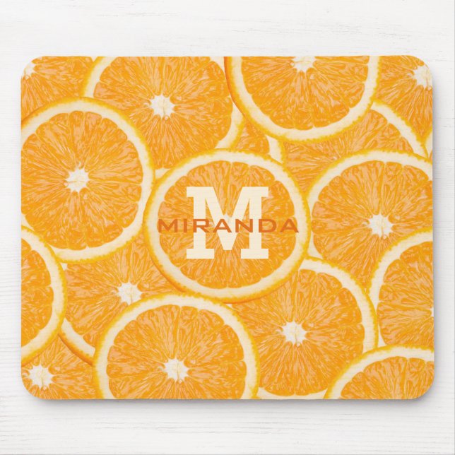 Oranges custom monogram mousepad (Front)