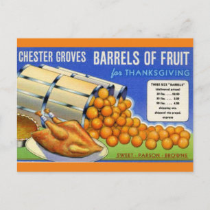 Oranges for Thanksgiving Postcard
