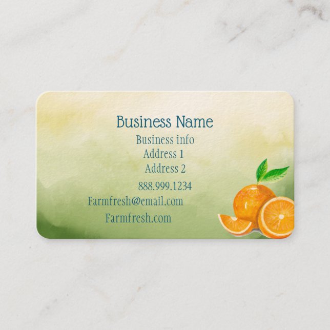 Oranges Fresh Fruit Juice or Drinks Business Card (Front)