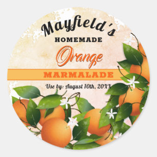 Oranges Fruit Canning Jam Jar Classic Round Sticker