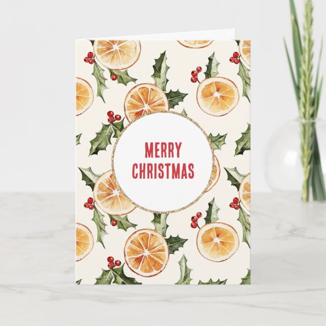 Oranges Fruit Christmas   Card (Front)