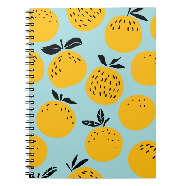 Oranges fruits seamless pattern notebook (Front)
