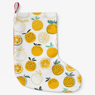 Oranges fruits seamless pattern small christmas stocking