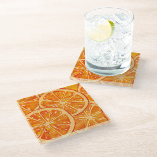 Oranges Glass Coaster