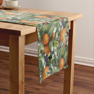 Oranges, Grapes, Blueberries Herbal Abundance Short Table Runner